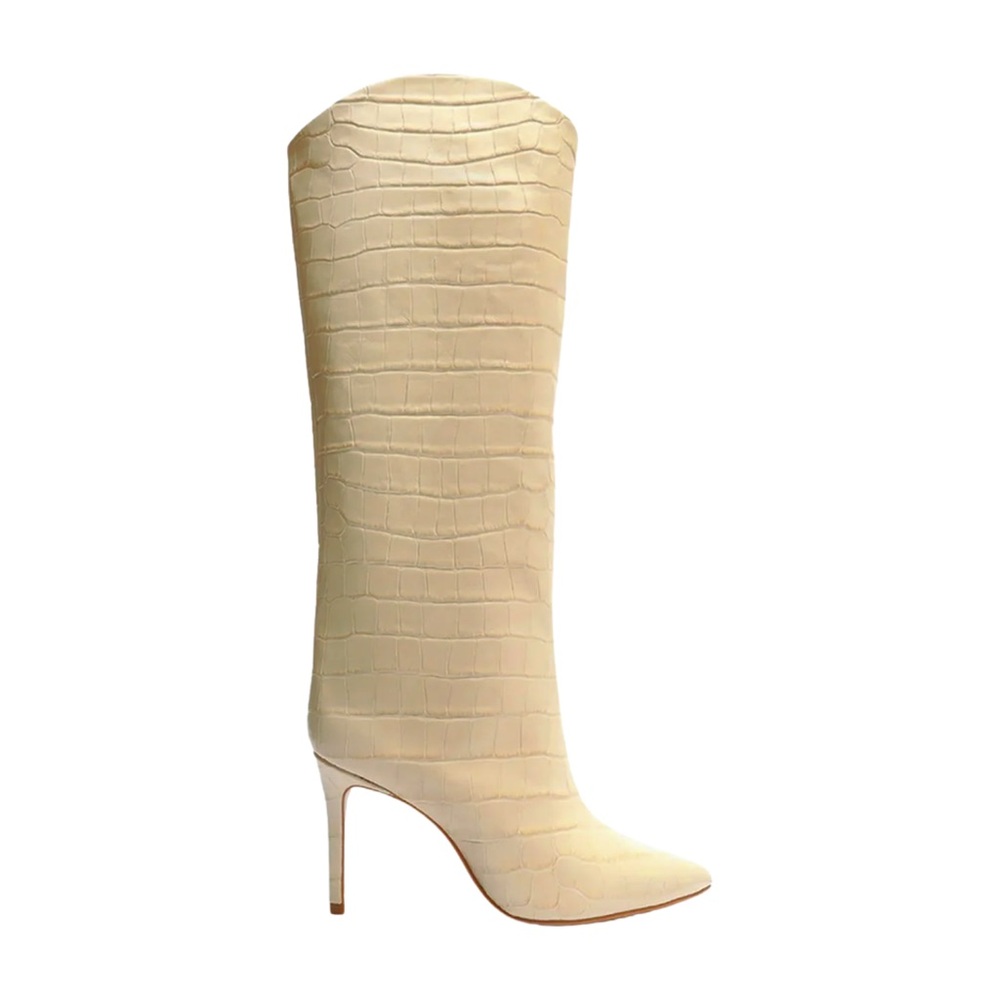 Schutz | MARYANA CROCODILE-EMBOSSED LEATHER BOOT | US 7 - Picture 3 of 13